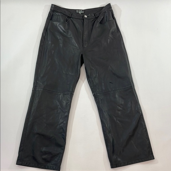 VEDA, Black Leather Pants Size 12 - Picture 5 of 7